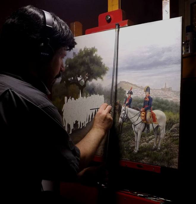 Cuadro_Jose_Ferre_Clauzel_marcha_general_Teodoro_Reding_gobernador_Malaga_regimiento_suizos_reding_3_1junio_1808_camino_Granada_batalla_Bailen_2015_Asociacion_Historico_Cultural_Teodoro_Reding_proyecto_monumento_estatua